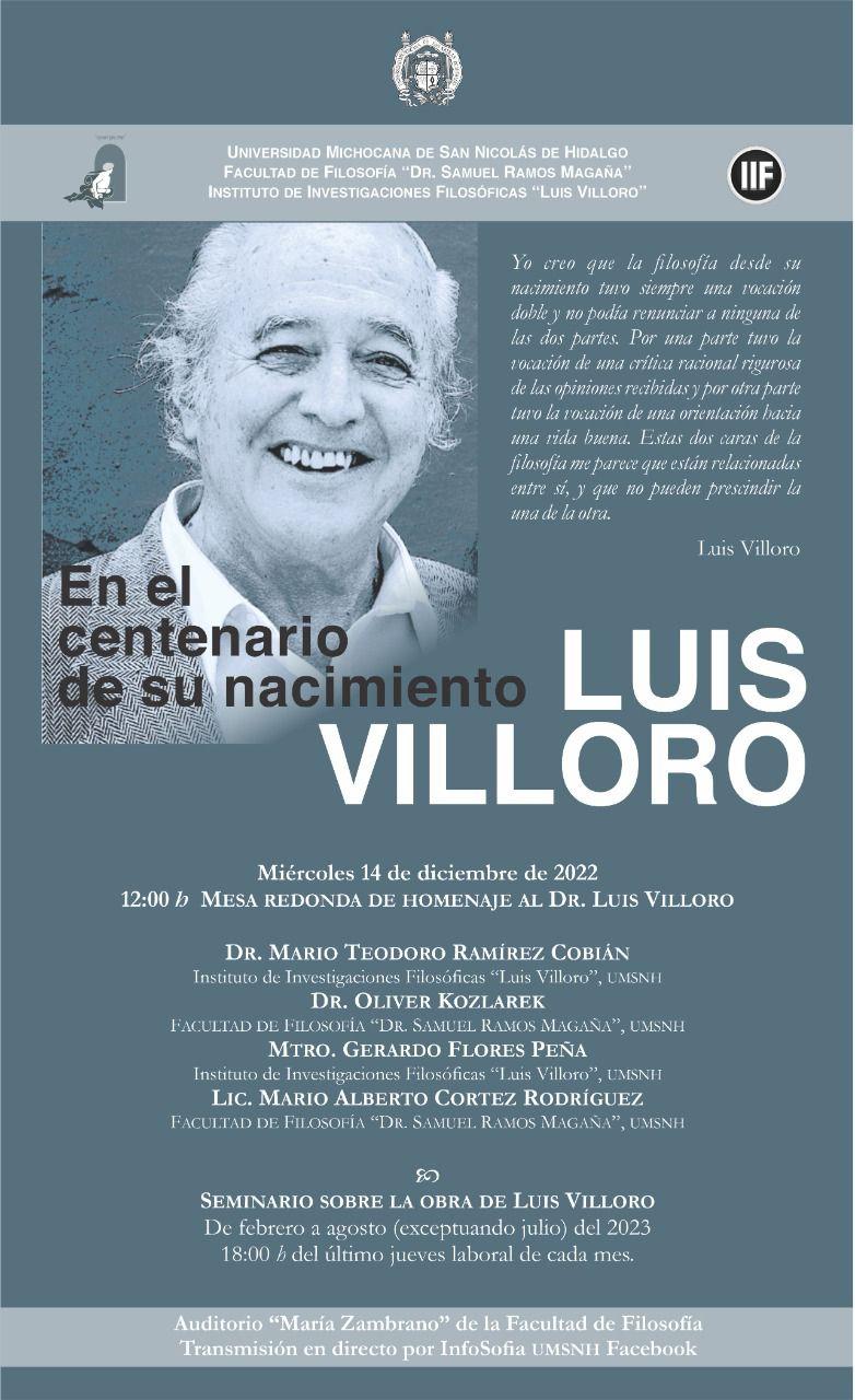 Centenario del nacimiento de Luis Villoro